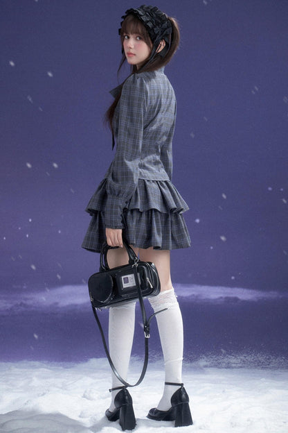 Twilight Plaid Gray Dress