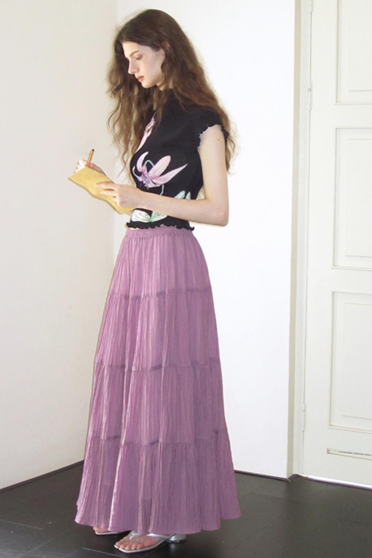 Whisper Purple Stretch Top With Purple Skirt Set-Up