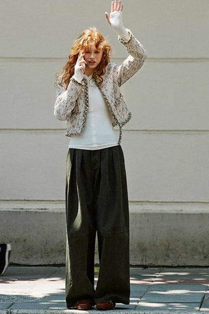 Waist Pleated Cargo Pants