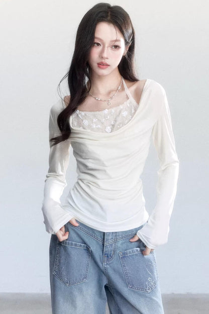 Wind-Blown Collar Top