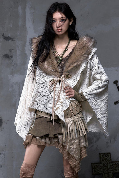 Millennium Vintage Knit Cape Jacket