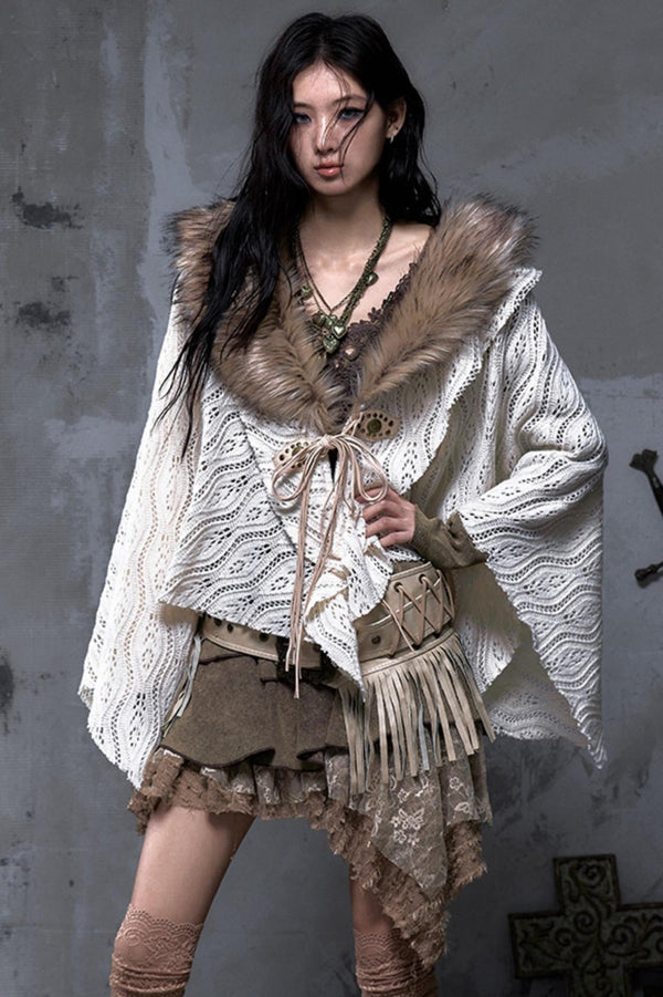 Millennium Vintage Knit Cape Jacket