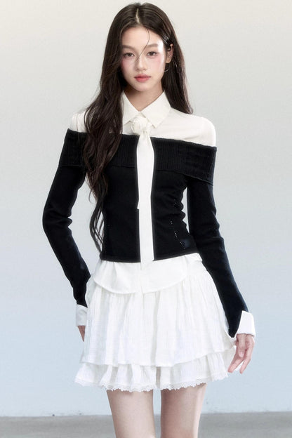 Slimming Knit One-Shoulder Top