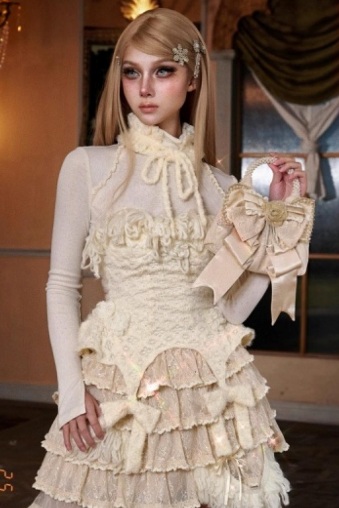 Slavic Satin Bow Handbag