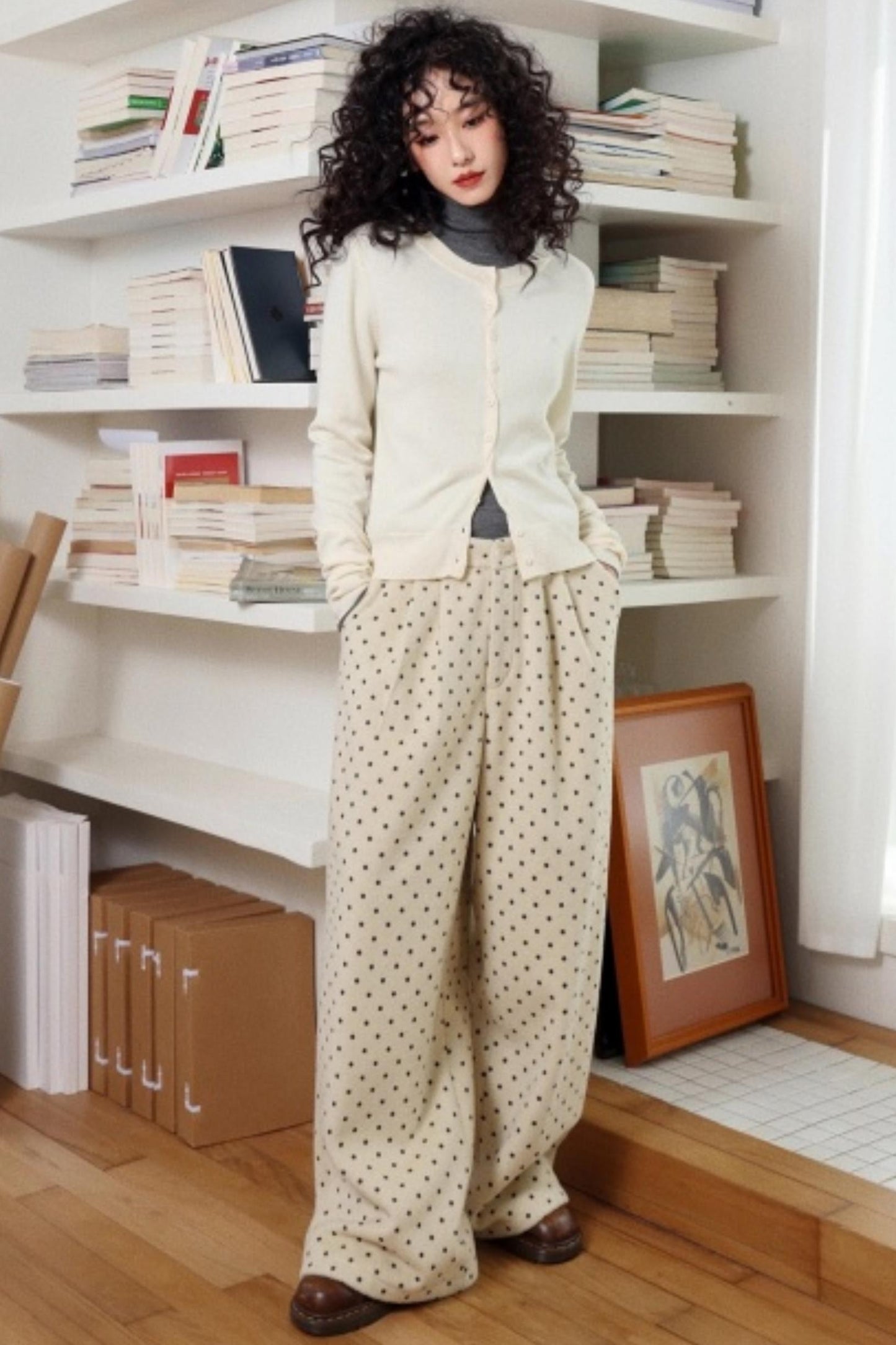 Polka Dot Woolen Pants
