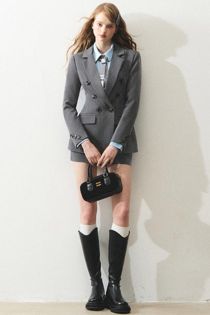 포멀 더블 브레스티드 라펠 슈트 셋업