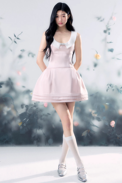 Pink Satin Vest Dress