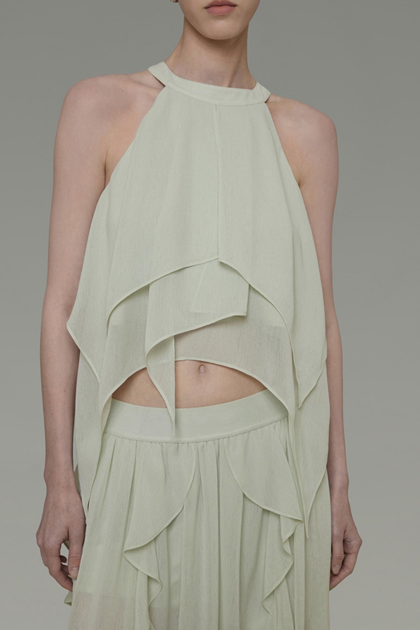 Flutter Belt Midi Skirt