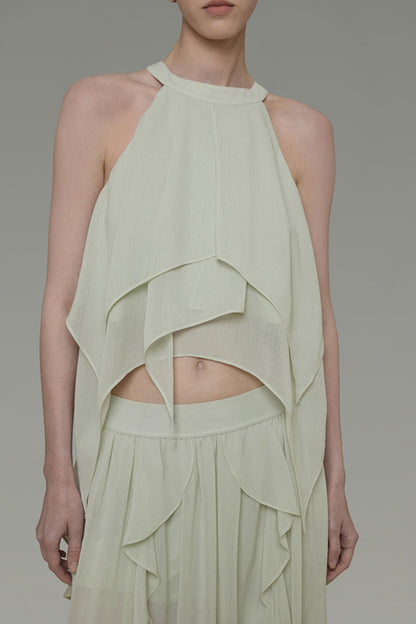 Flutter Belt Midi Skirt