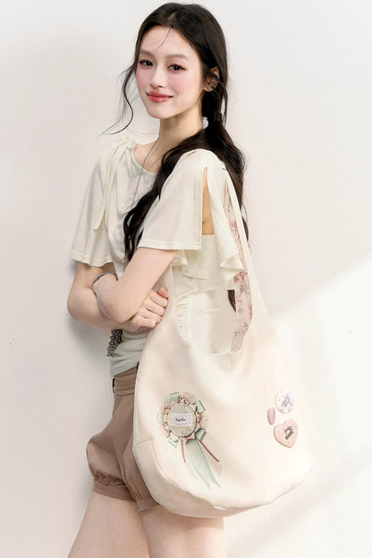 Completo con borsa tote leggera stampata