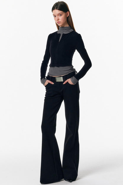 Fleece-Lined Flared Pants