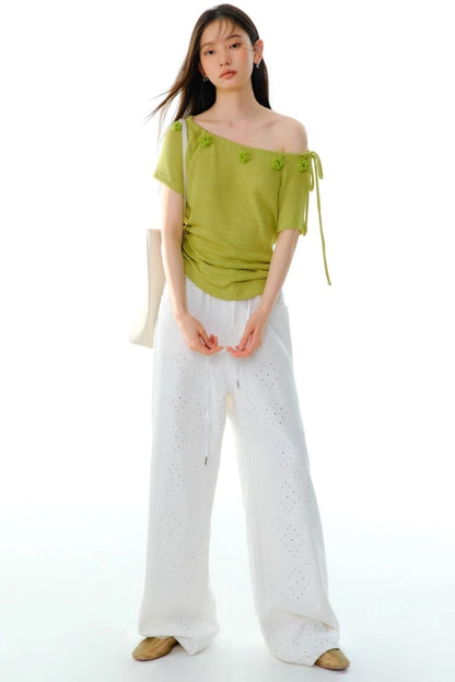 Flower Crochet Knit Top