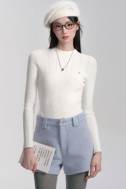 Slim Fit Layered Knit Sweater Top