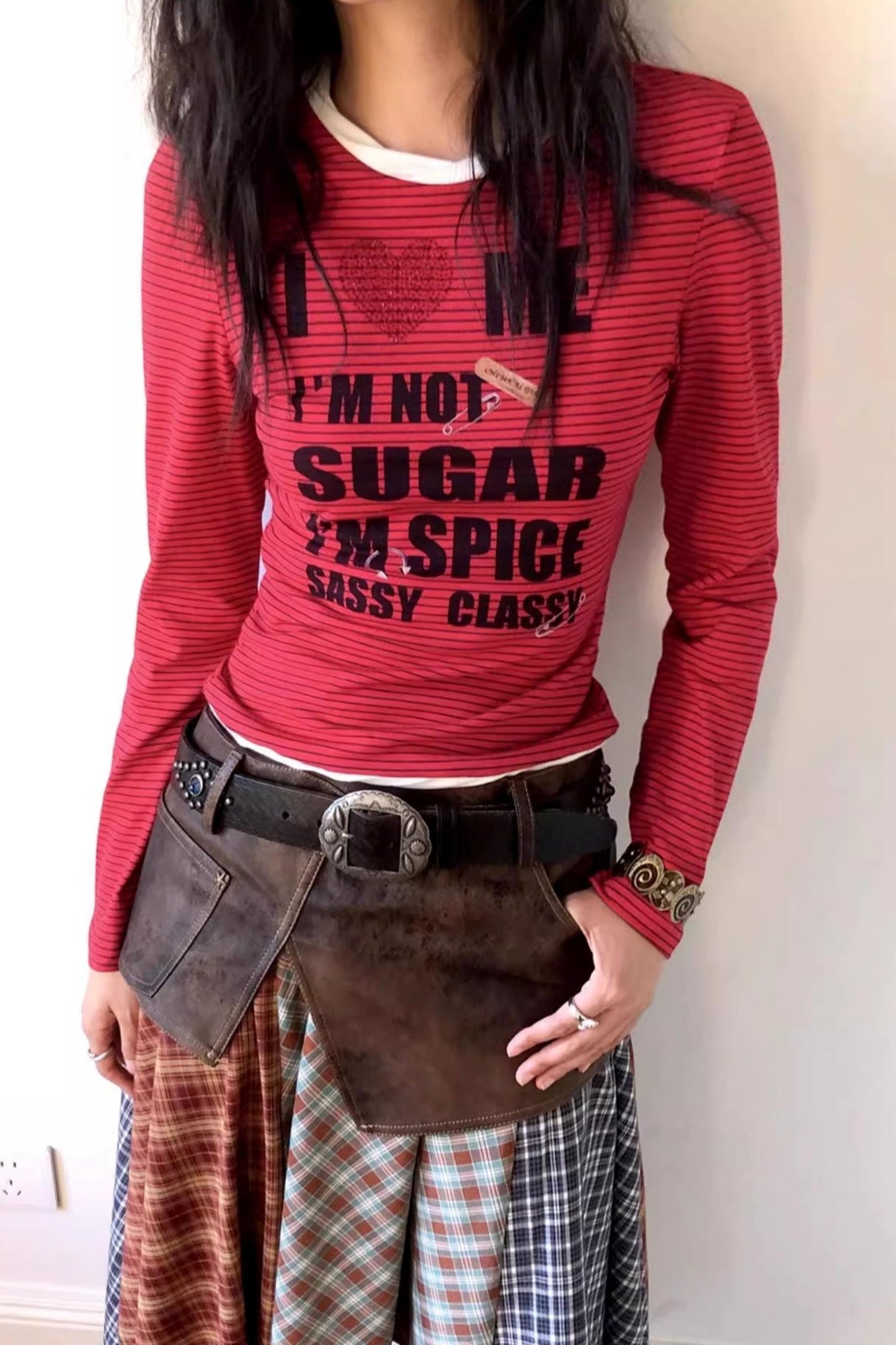 Slim Fit Long-Sleeve Striped Top