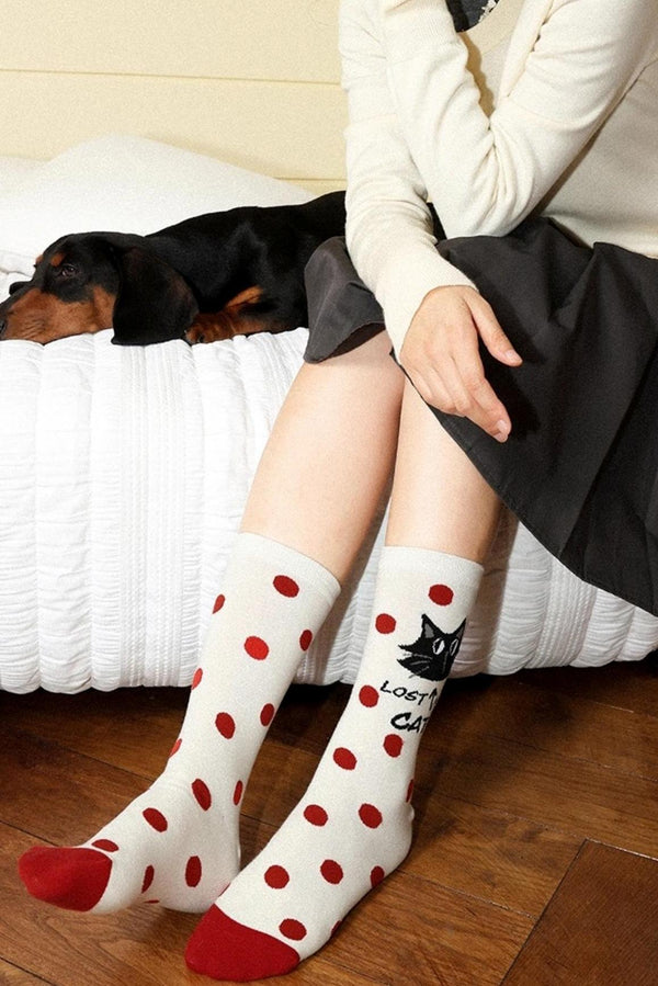 Contrasting Polka Dot Socks