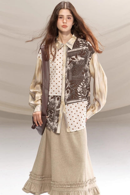 Fireplace Whispers Artistic Loose Shirt