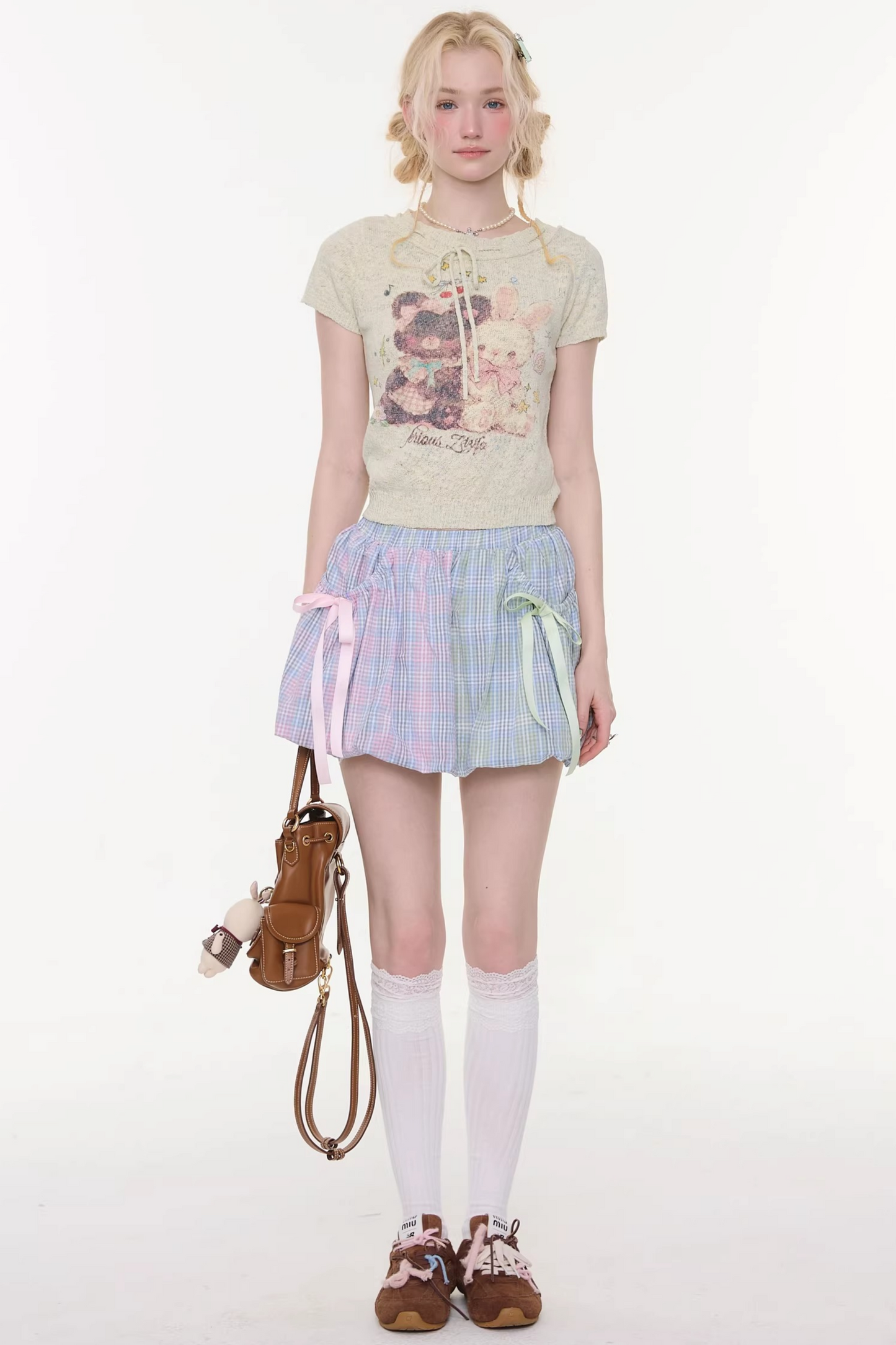 Rainbow Candy Plaid Skirt