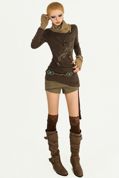 High Flip Collar T-Shirt