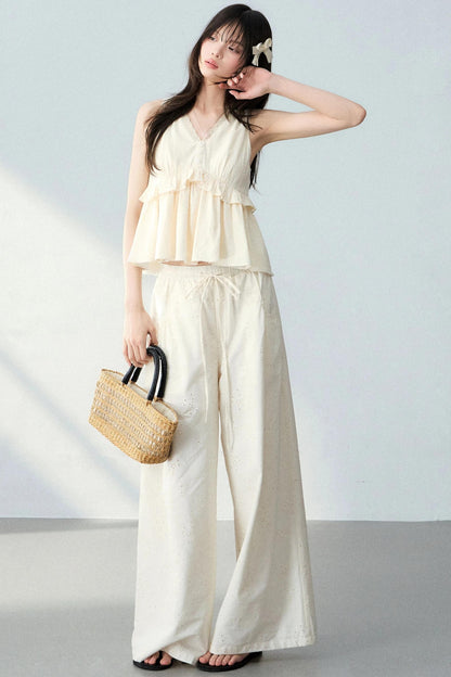 Lace Camisole Floral Pants