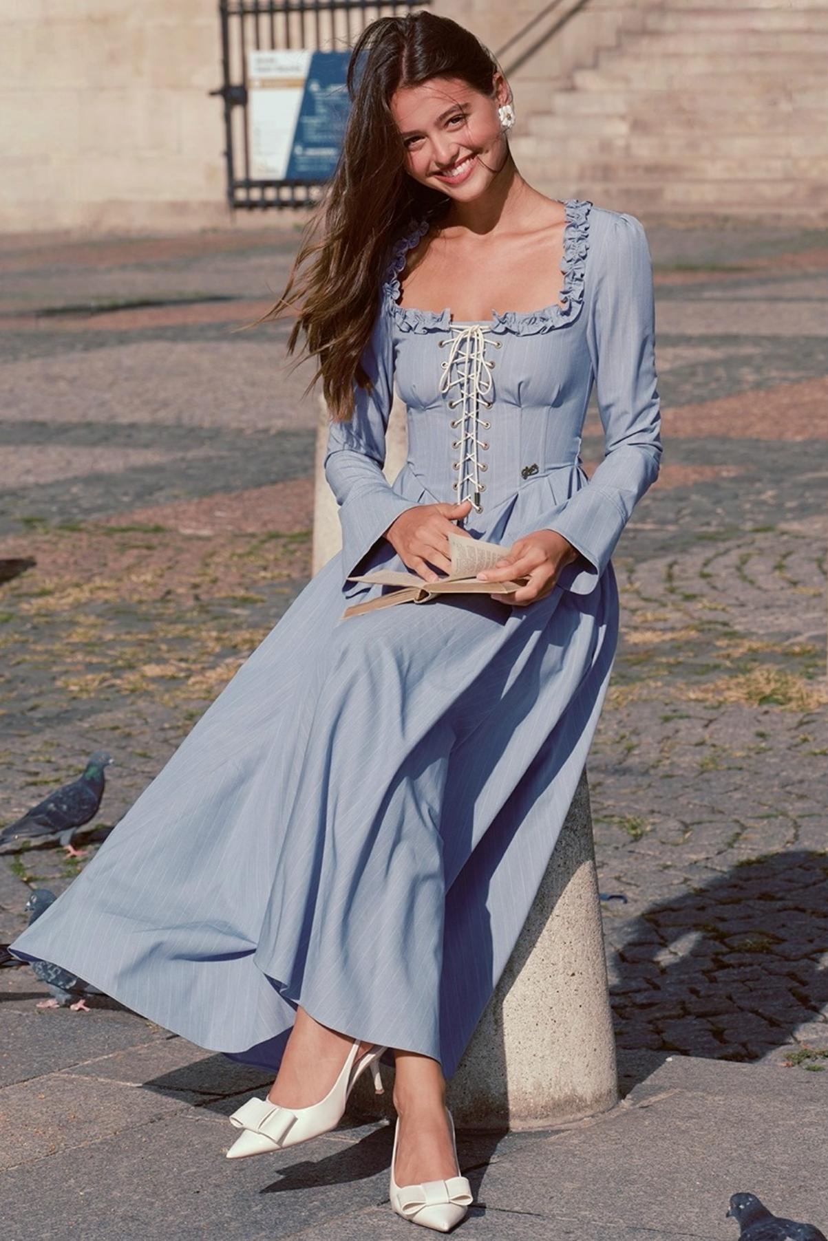 Silhouette Blue Lace Dress