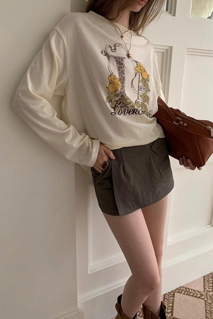 Cuffed Pockets A-Line Casual Cargo Shorts