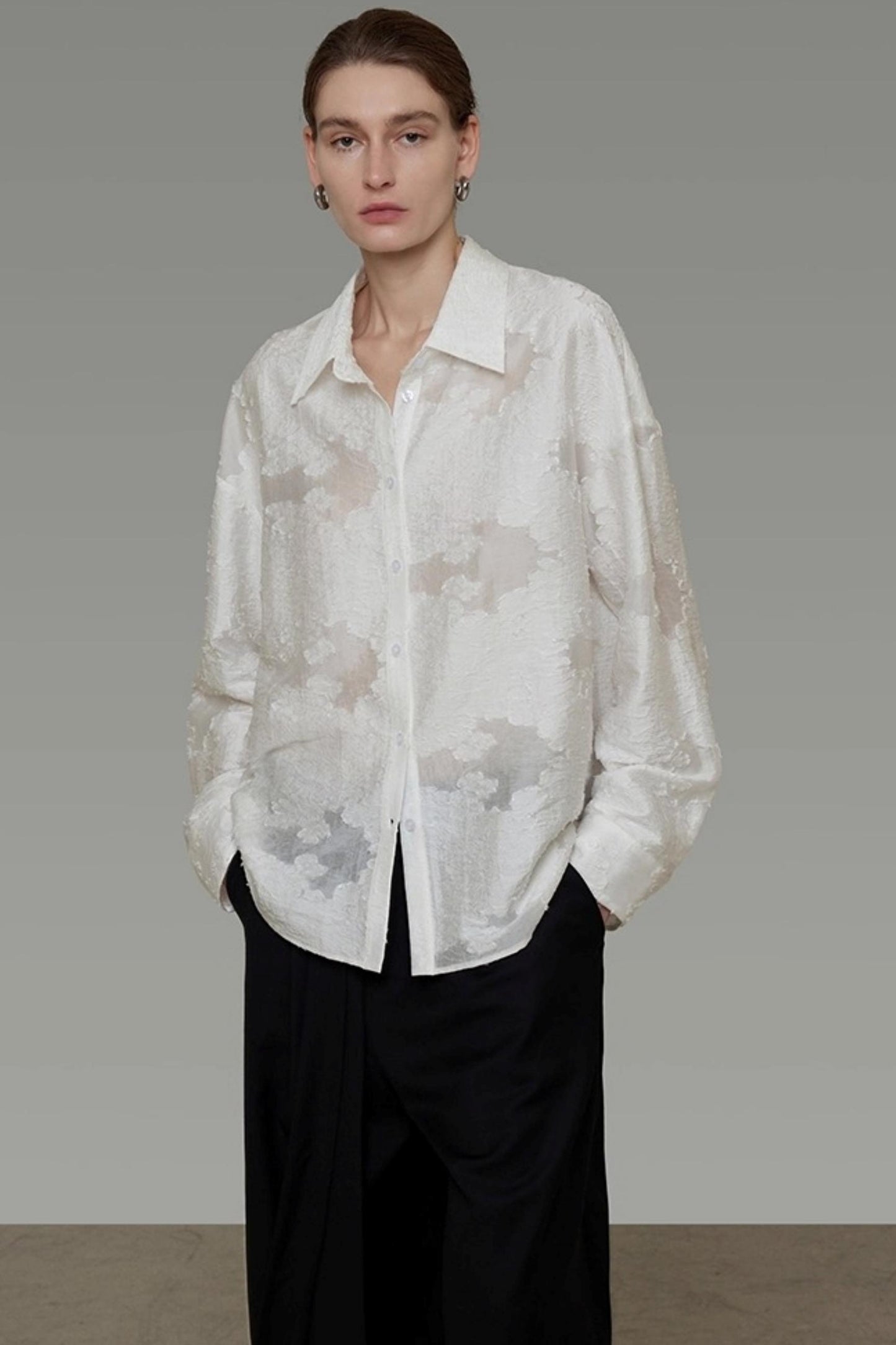 Autumn Jacquard Drape Top