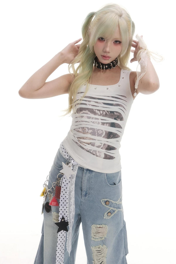 Garden Punk Irregular Tank Top