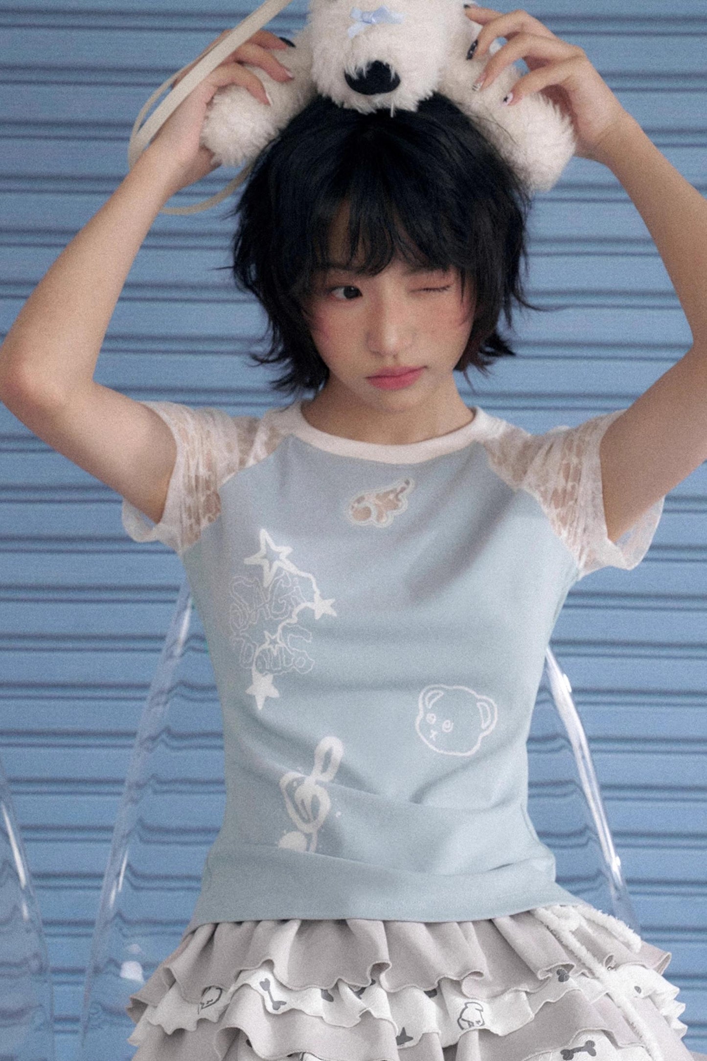 SagiDolls Starry Lace Shoulder Tee