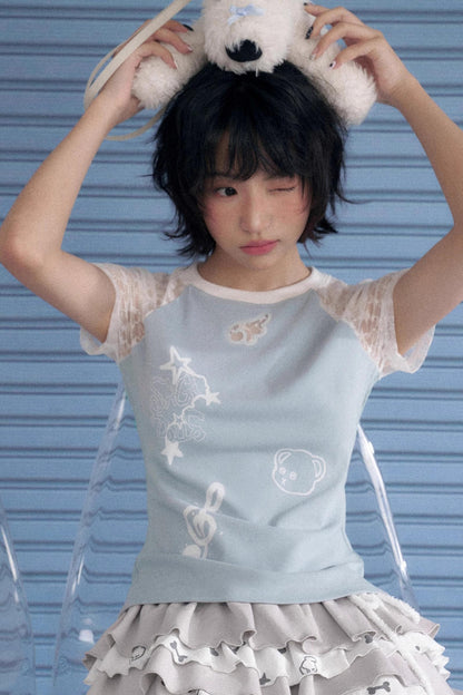 SagiDolls Starry Lace Shoulder Tee