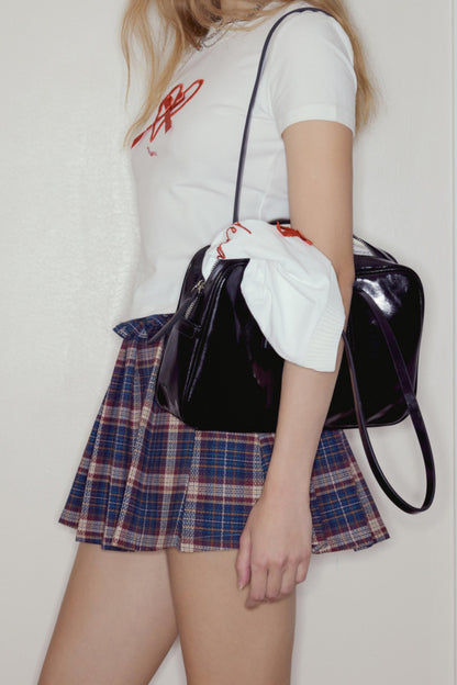 Vintage Plaid Ruffle A-Line Skirt