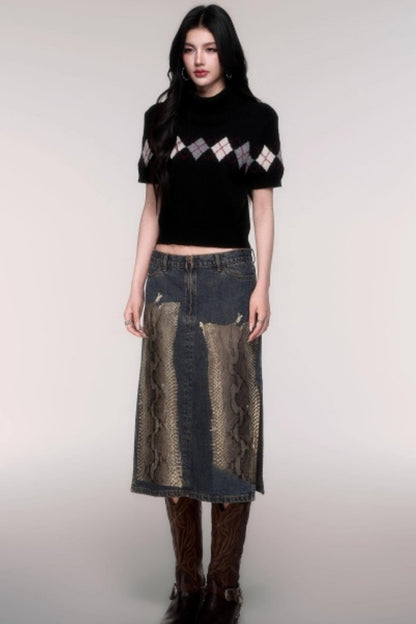 High Neck Short Sleeve Sweater