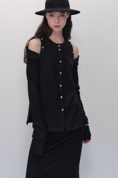 Detachable Round Neck Knitted Cardigan