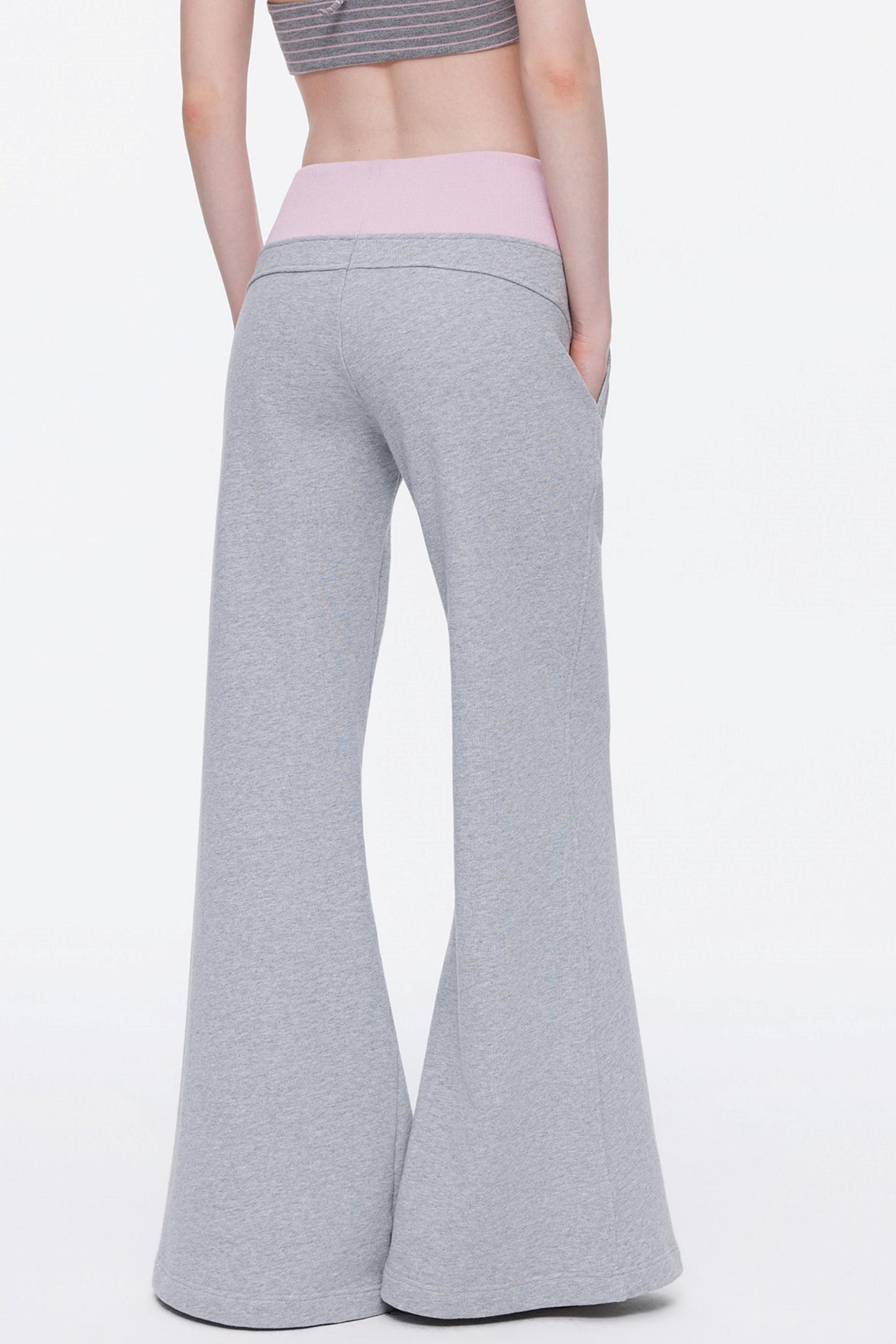 Color-Blocked Flared Sweatpants