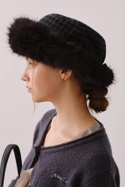 Reversible Faux Fur Beret Hat