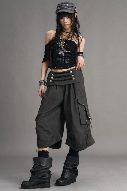 Palace pantaloni punk effetto consumato