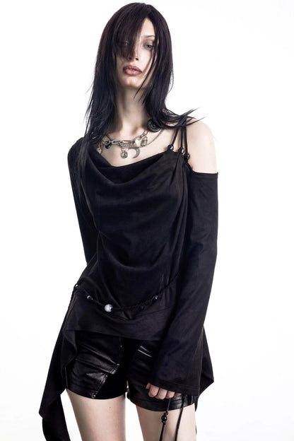 Pearl Beaded Off-Shoulder Top