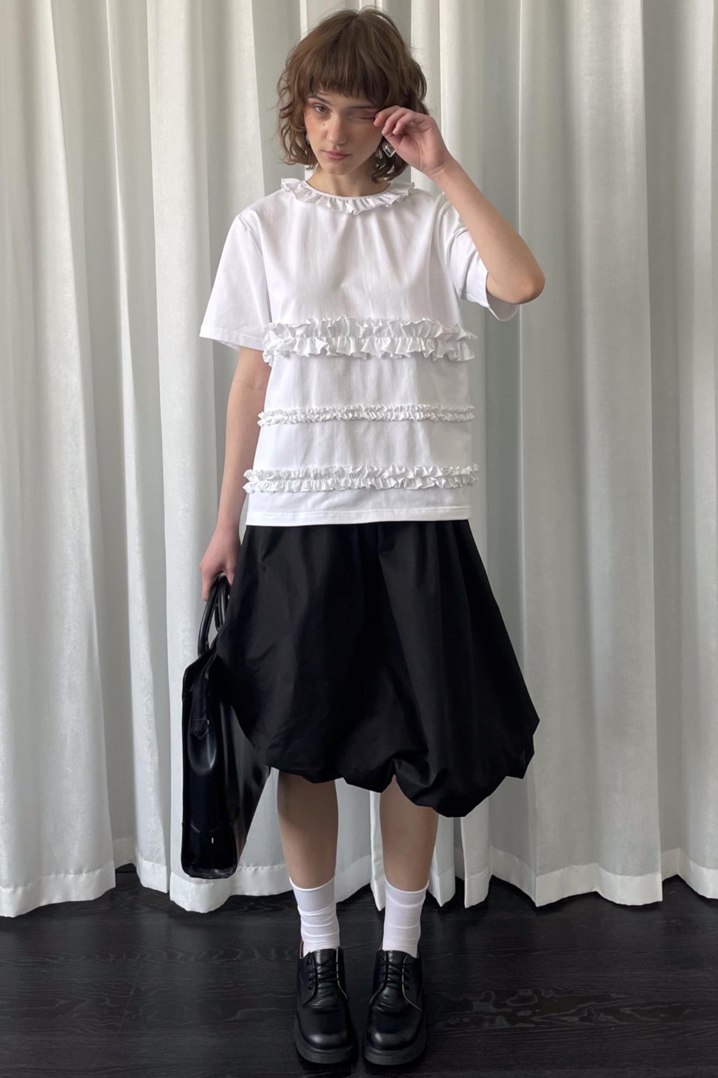 Whimsical White Drawstring Tee