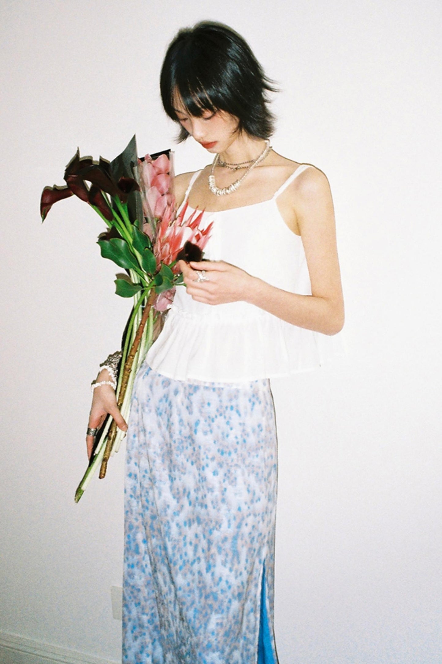 Pure White Suspenders Top