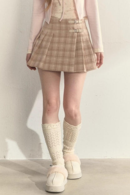 Retro Plaid Pleated Skirt