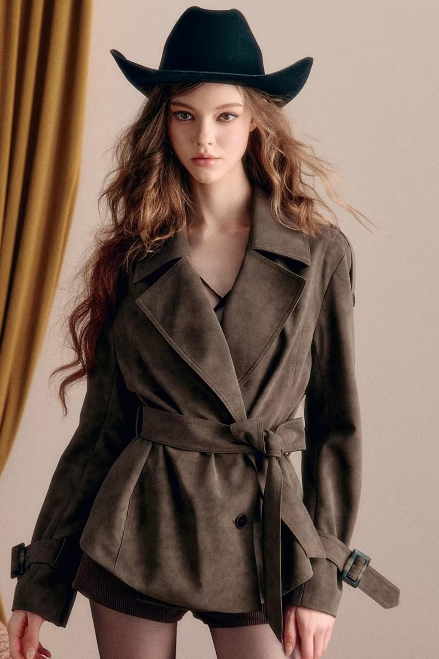 Vintage Windjacke aus Wildlederimitat
