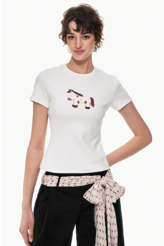 Playful Pony Print Top