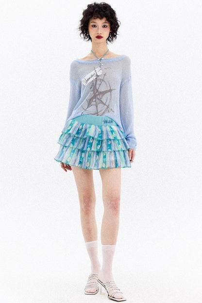 Dual-Tone Strapless Blouse