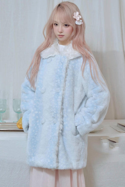 Fawn Print Rabbit Fur Coat