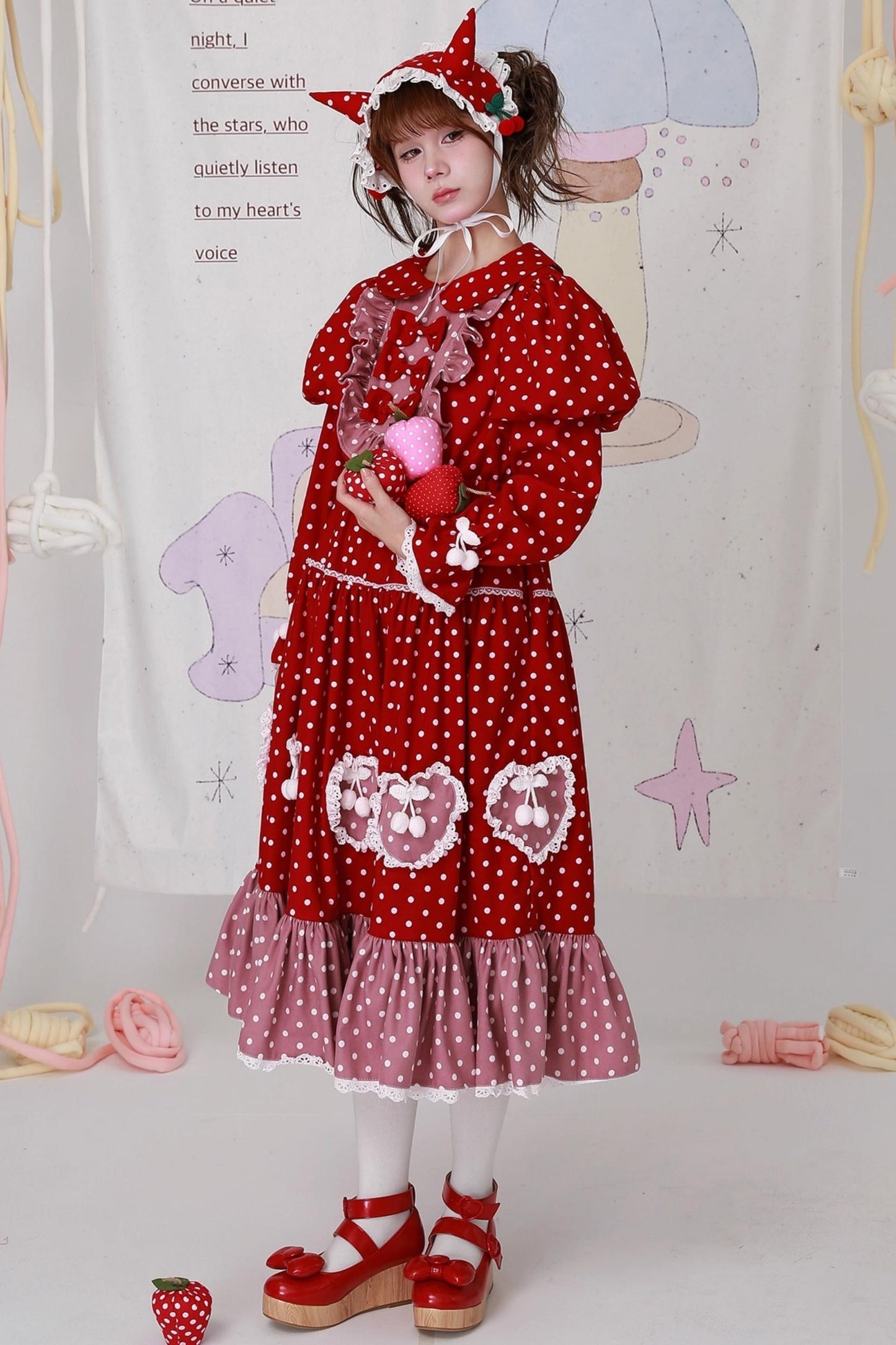 Vintage Christmas Polka Dot Lolita Dress