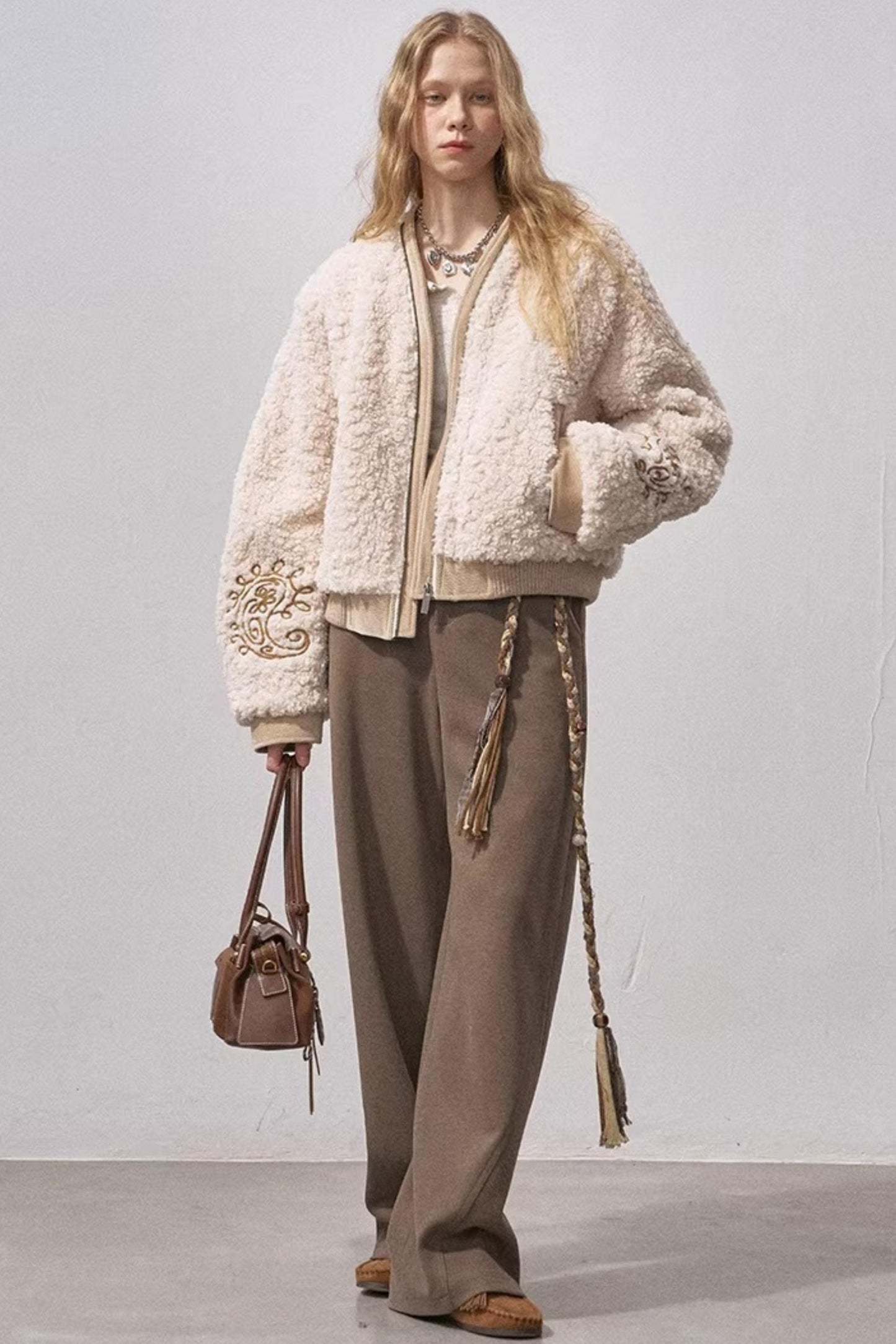 Lamb Wool Paisley Parka