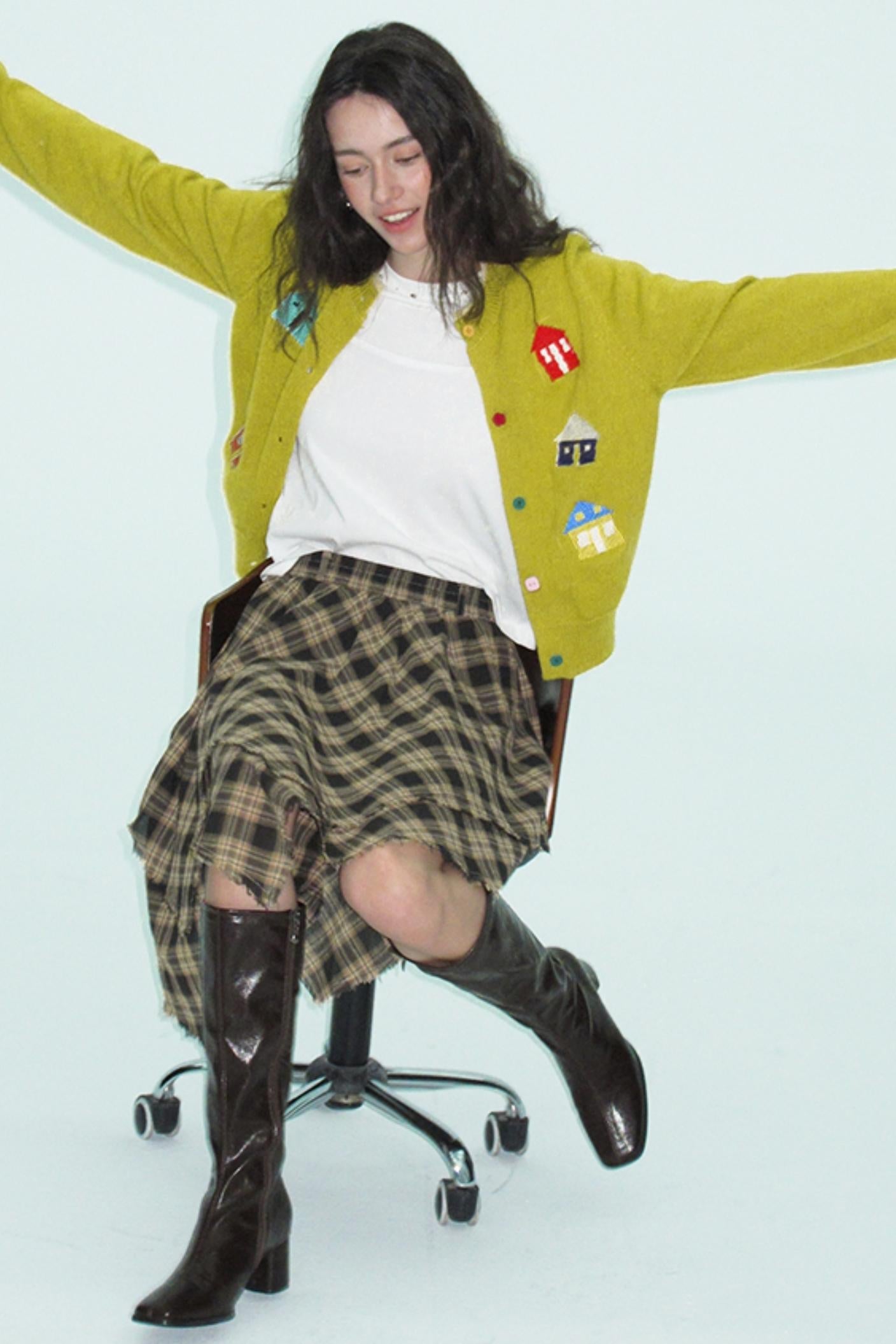 Wool Blend Embroidered Knitted Outer