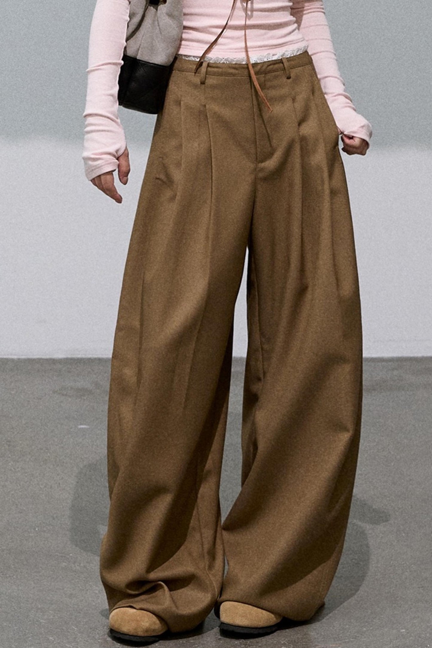 Embroidered Lace Casual Scimitar Wide-Leg Pants