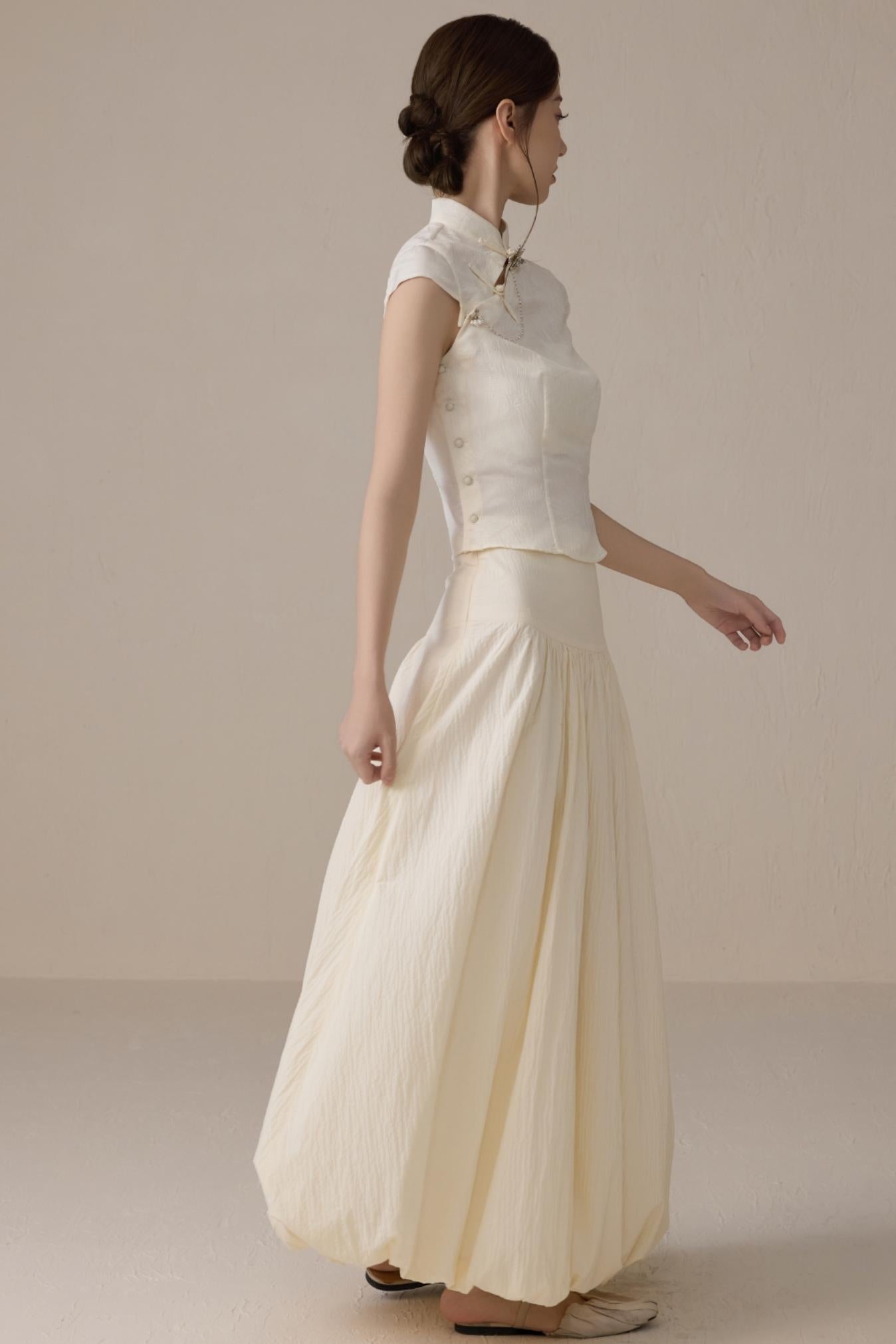 Beige Short Sleeve Top