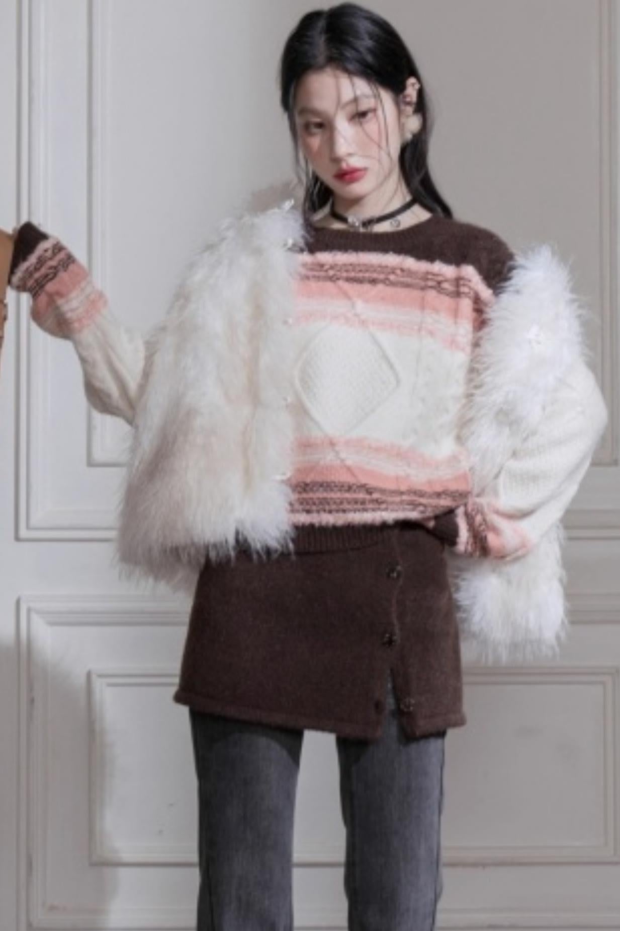 Sunset Gradient Knit Skirt Set