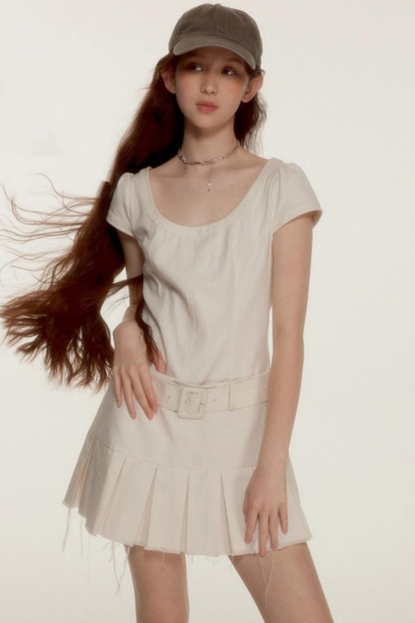 Raw Quilted Denim Dress